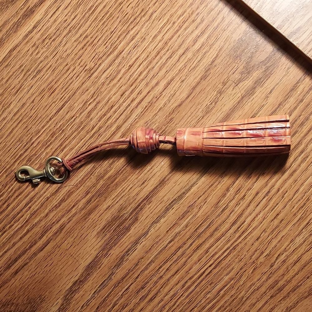 Brahmin Leather Tassel with clip Whiskey